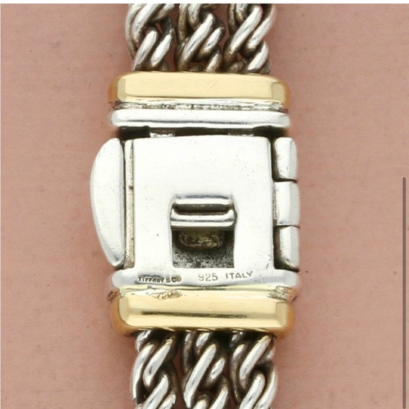 TIFFANY & CO 925 STERLING LAYERED 16” & 18kt gold triple strand necklace - Picture 8 of 16